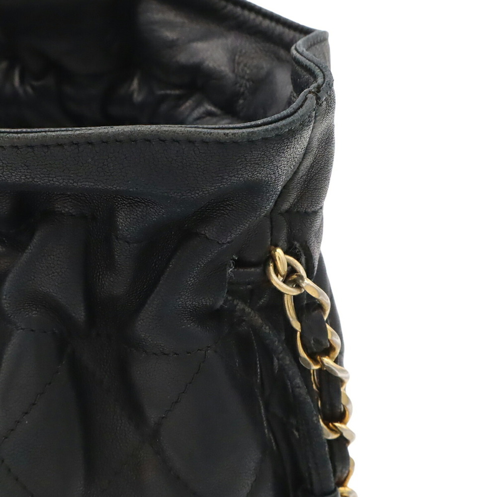 CHANEL Matelassé Shoulder Bag, Chain Strap, Tassel, Leather, Black - Picture 5 of 10
